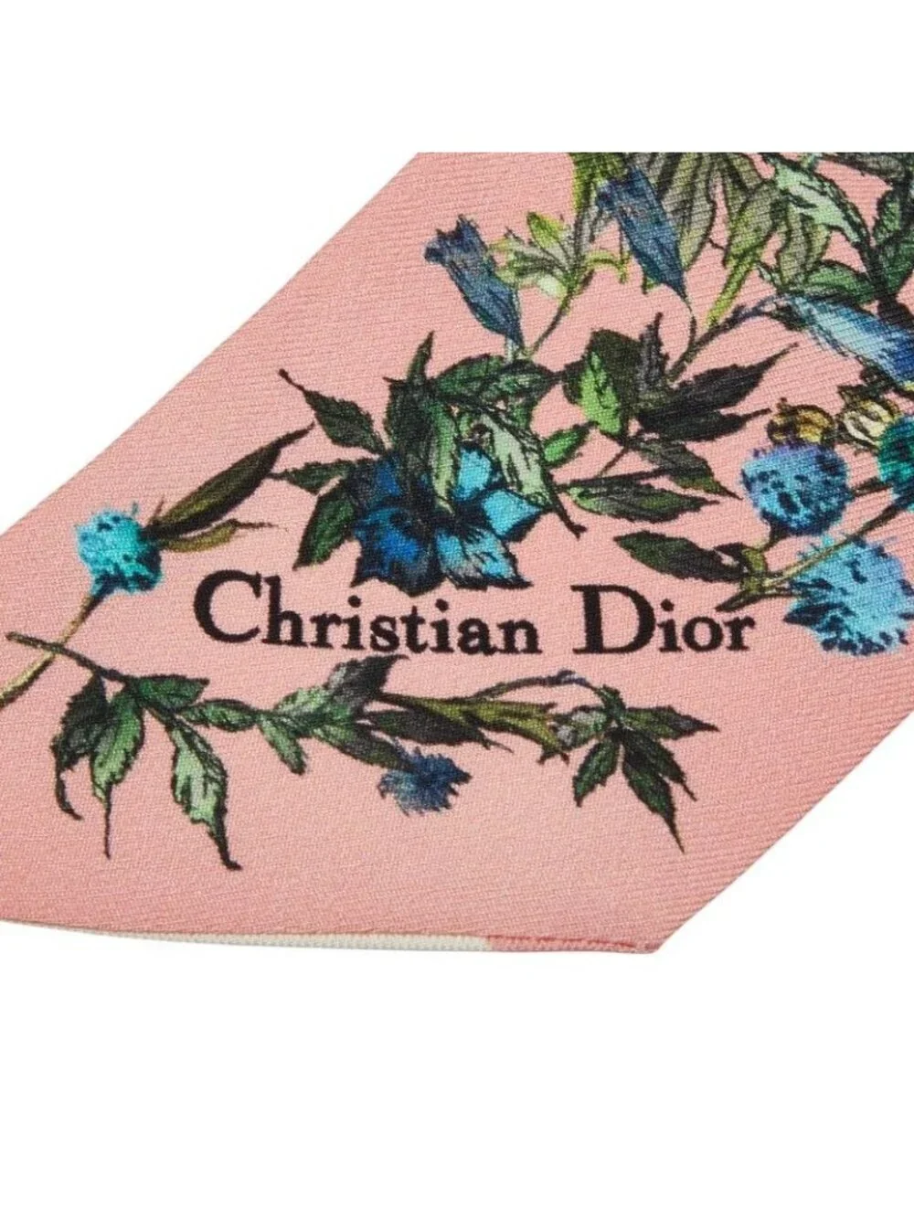 Dior Mitzah Flower Print Scarf Pink Multicolor Silk
